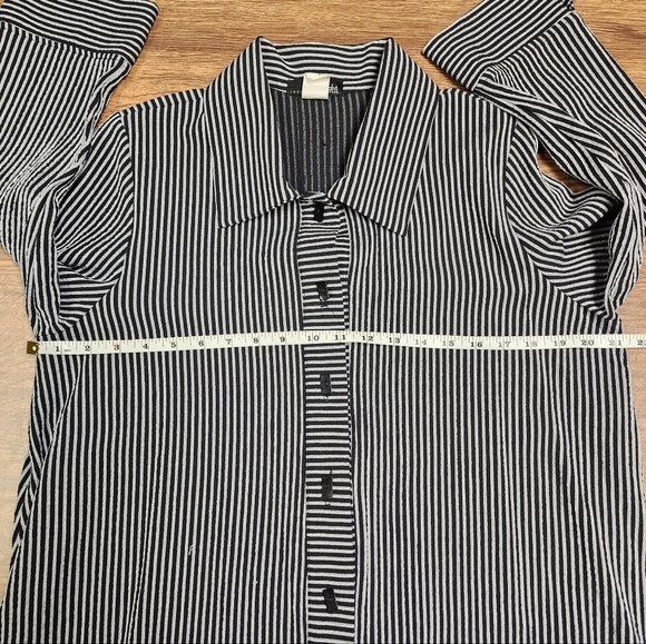 Moonlight Y & S Fashion Design Striped Button Front Long Sleeve Tunic/Jacket Med - Picture 11 of 14